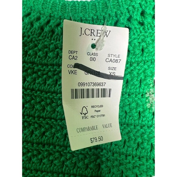 J Crew Womens Sweater Vest XS Kelly Green Crochet Knit Boho Twee Layering School - Picture 6 of 10